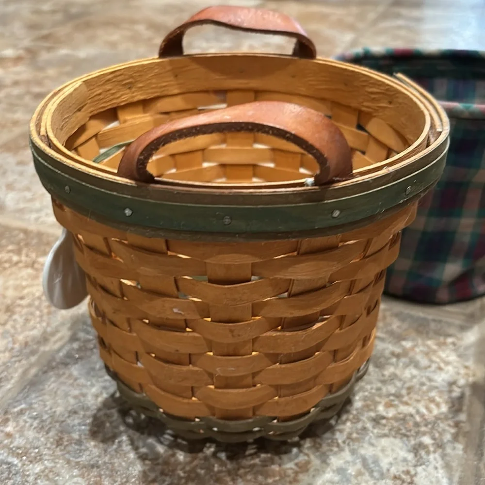 2000 Longaberger Golf Basket Liner Protector and Tie-on